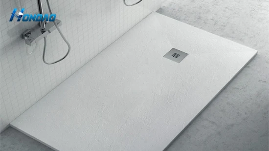 Bandeja de ducha de piedra artificial amistosa de la superficie sólida del lavabo de la ducha de Eco de la pulgada de Hondao 60*36