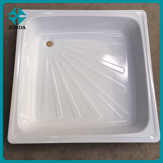 Plato de Ducha de Acero Esmaltado 800X800 y 900X900 Pie de Ducha de Acero Sunshine